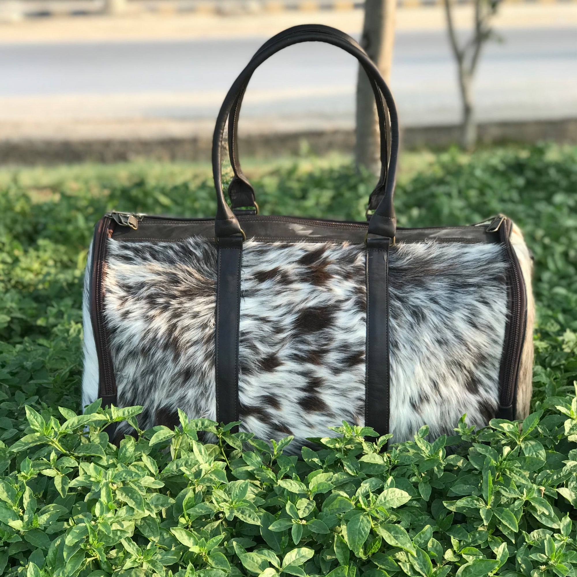 Authentic Cowhide Leather Duffel Bag, Medium Size,  Unforgettable Birthday or Anniversary Gift