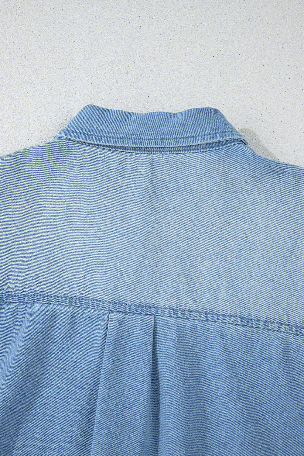 Beau Blue Washed Raw Hem Denim Shirt Dress