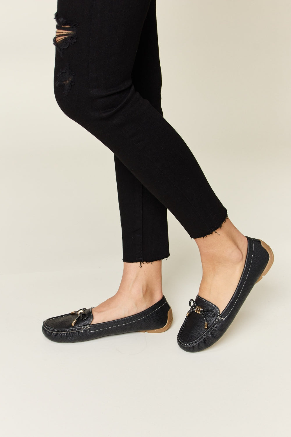 Forever Link Slip On Bow Flats Loafers-4