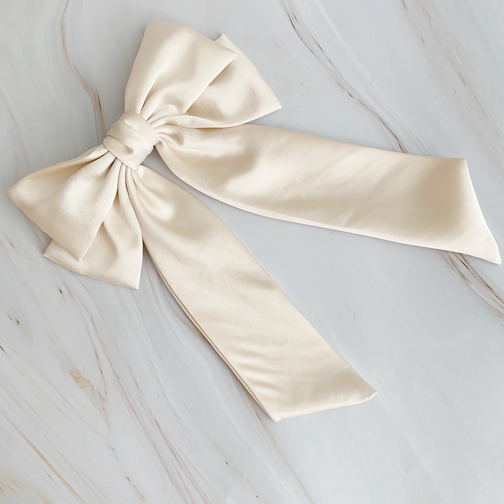 Doubled Satin Bow Hair Clip-6