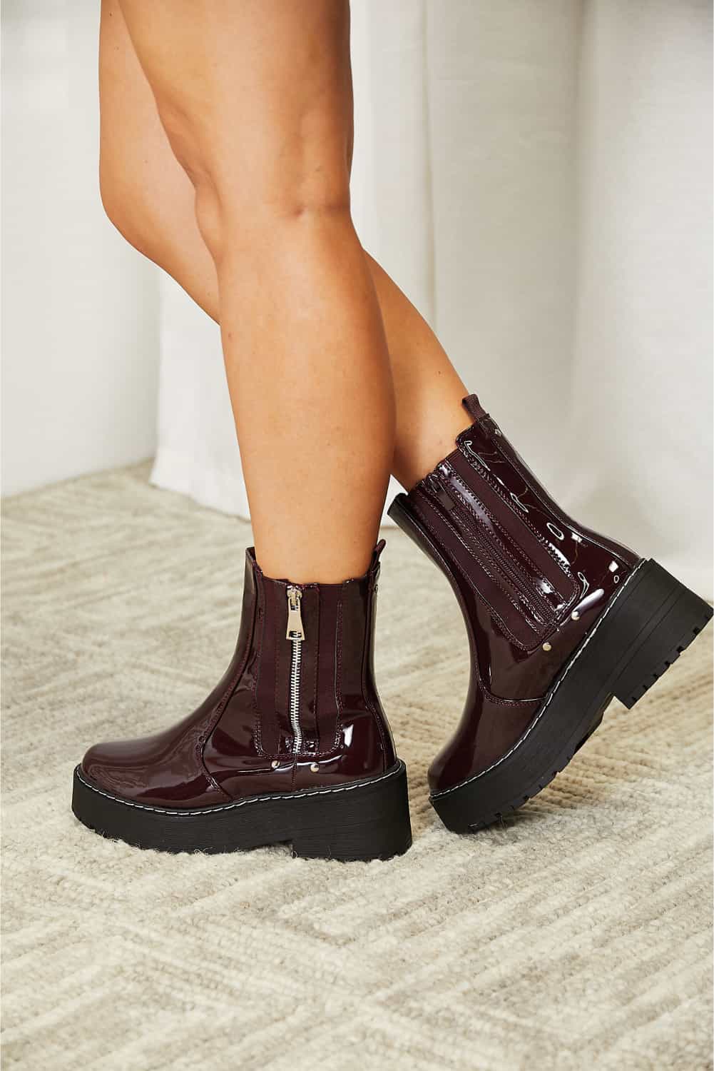 Forever Link Side Zip Platform Boots-2