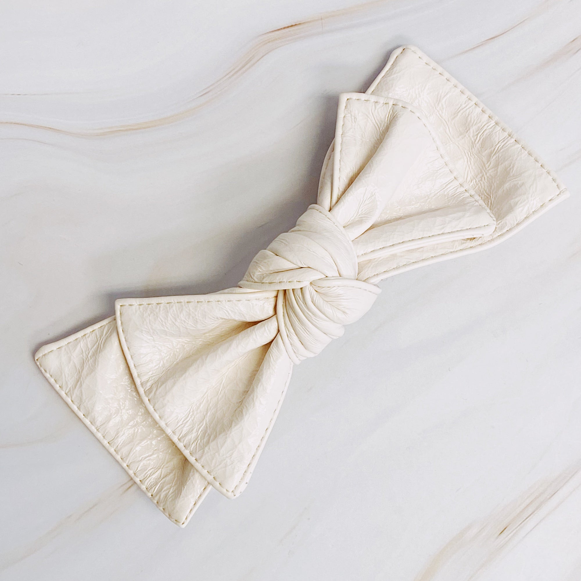 Patent Double Bow Hair Clip-5