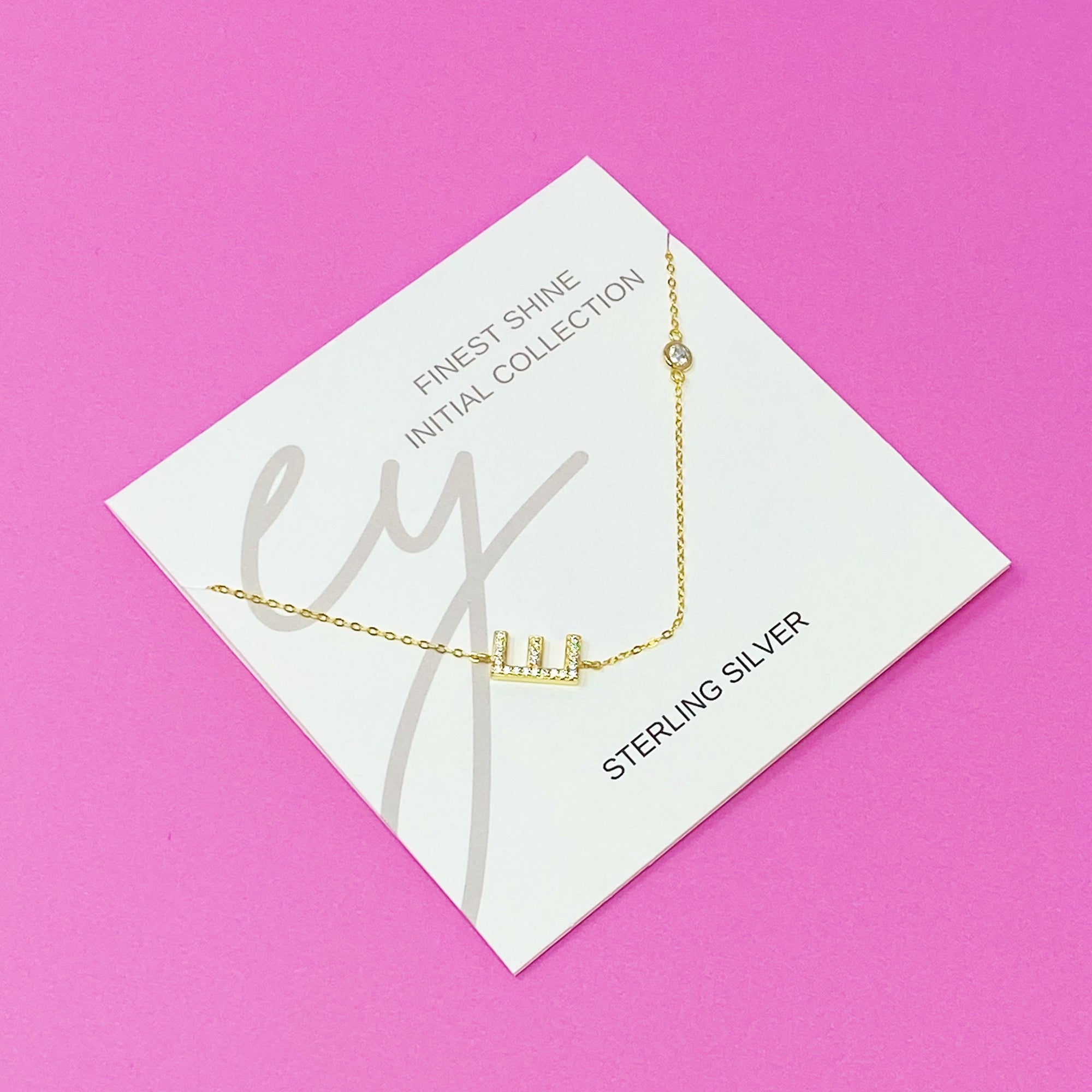 Finest Shine Initial Sterling Silver Necklace-9