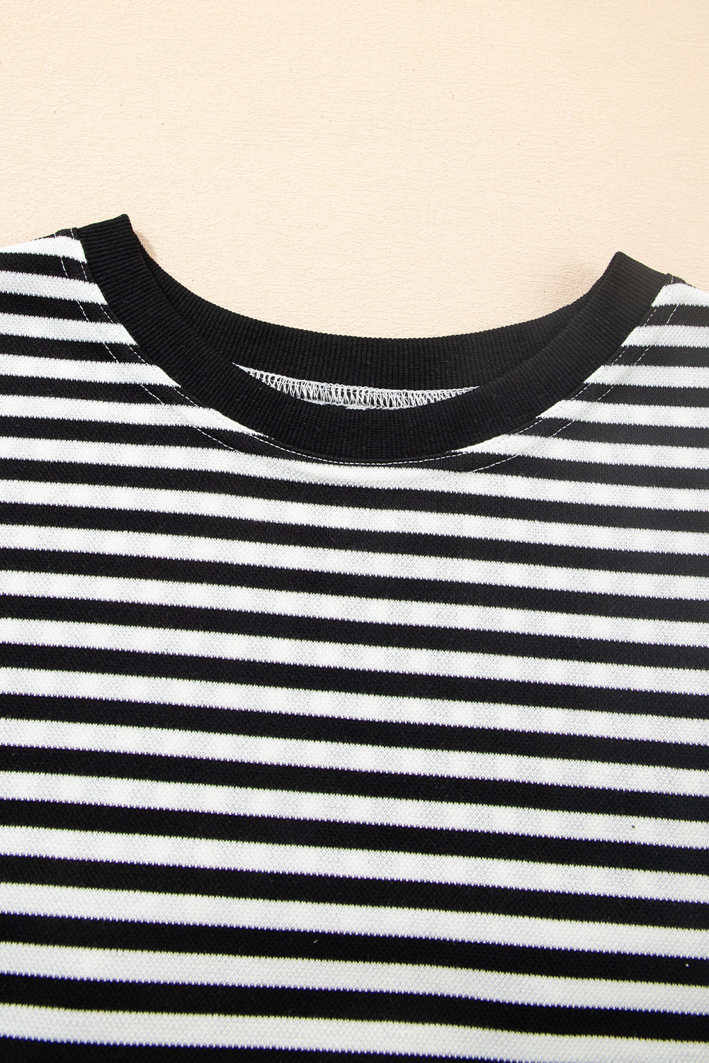 Black Stripe Bowknot Backless T-Shirt