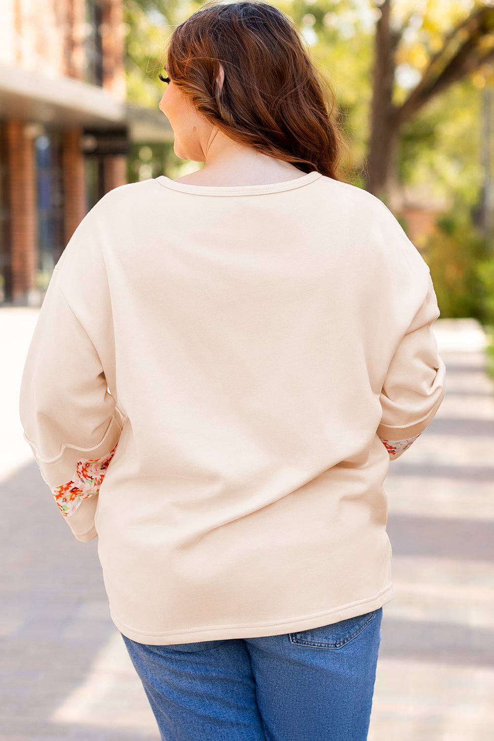 Harmony Plus Size Flower Patched Top-1