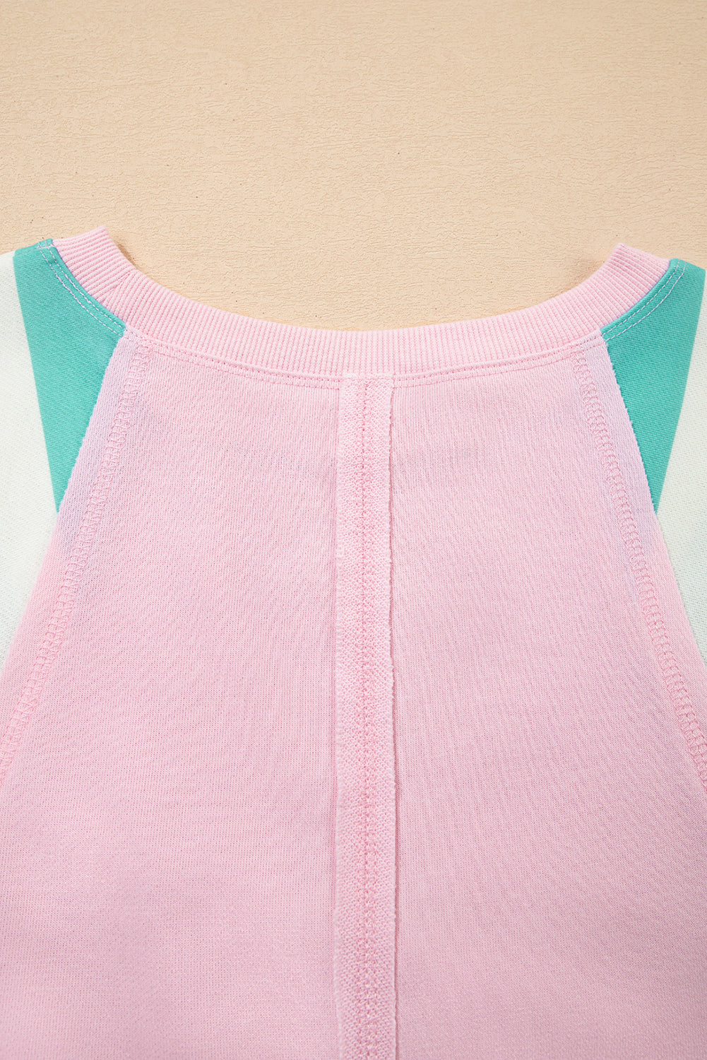 Bonbon Striped Colorblock Patchwork Raglan Sleeve Top