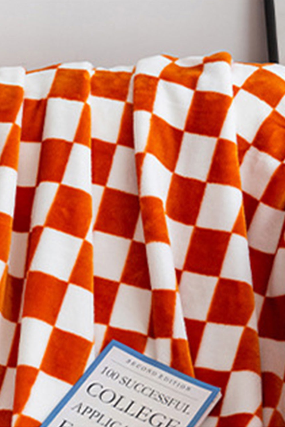 Orange Checkerboard Printed Soft Throw Blanket 120*200cm