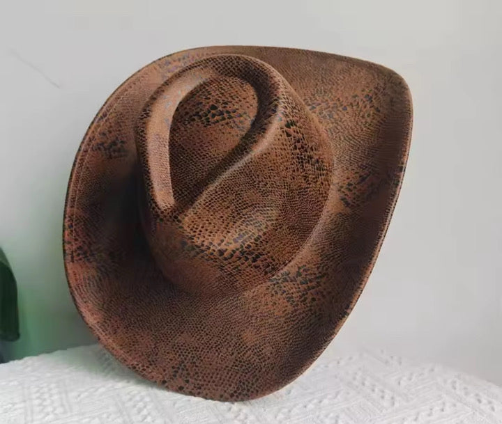 Snake Print Cowboy Hat-0