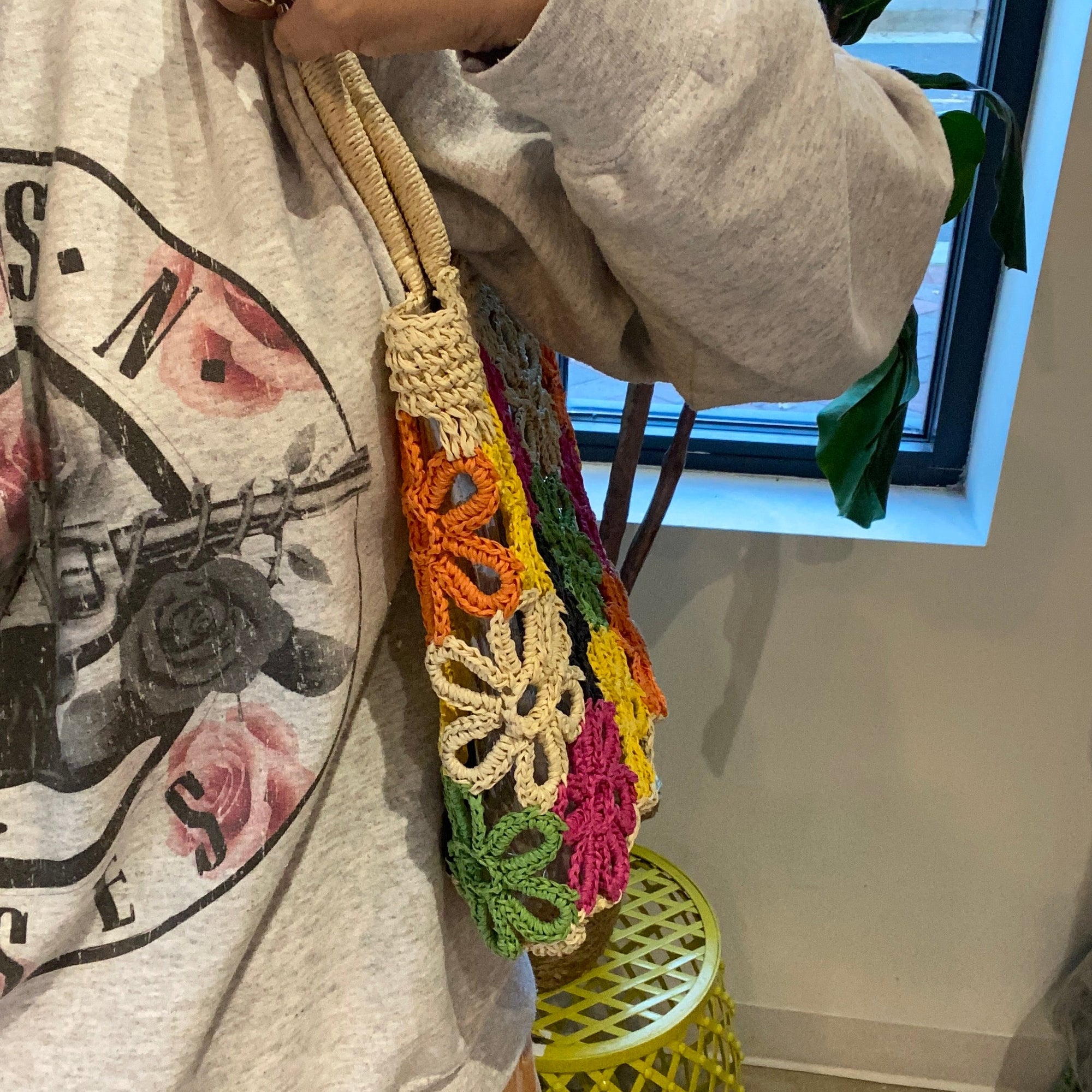 Hand Made Flower Power Tote-2