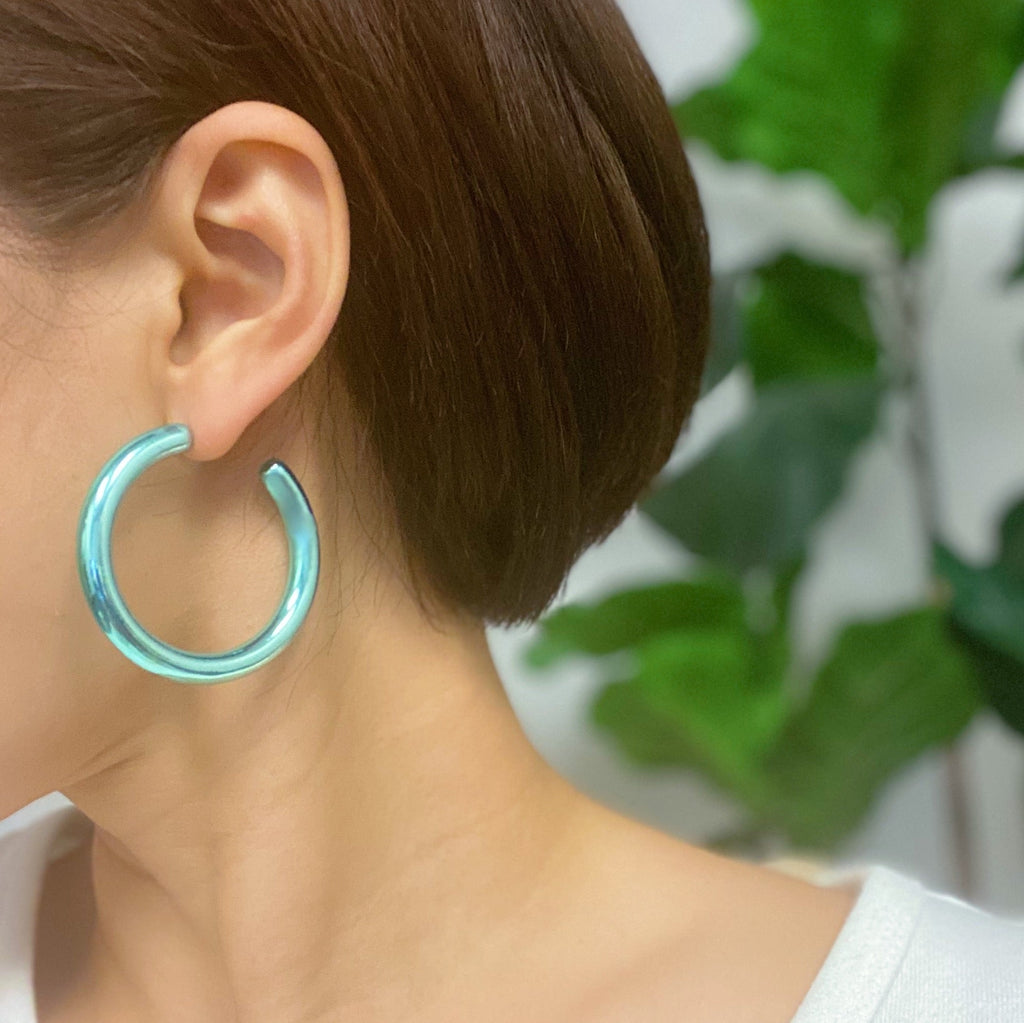 Colored Tube Hoop Earrings-3