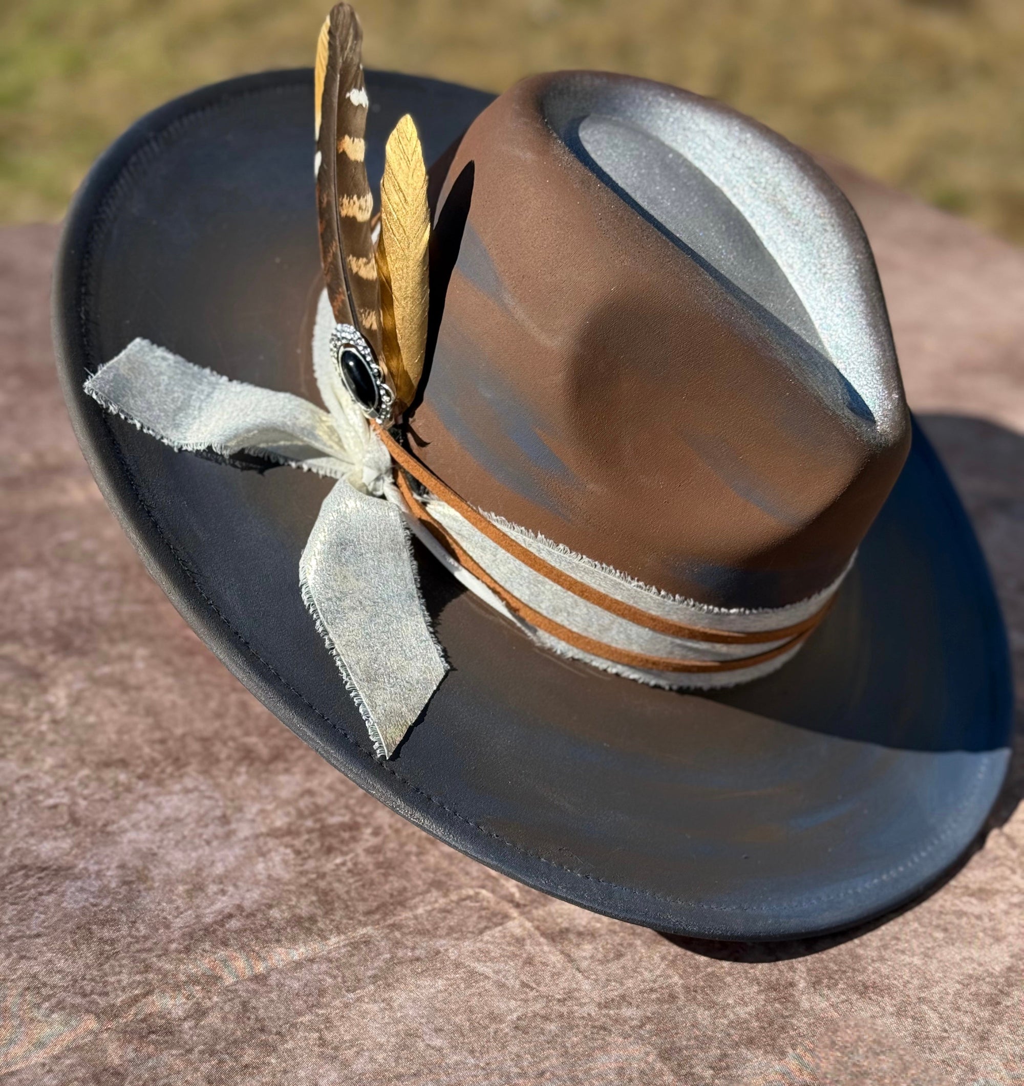 Custom handcrafted Helix Fedora Hat-0