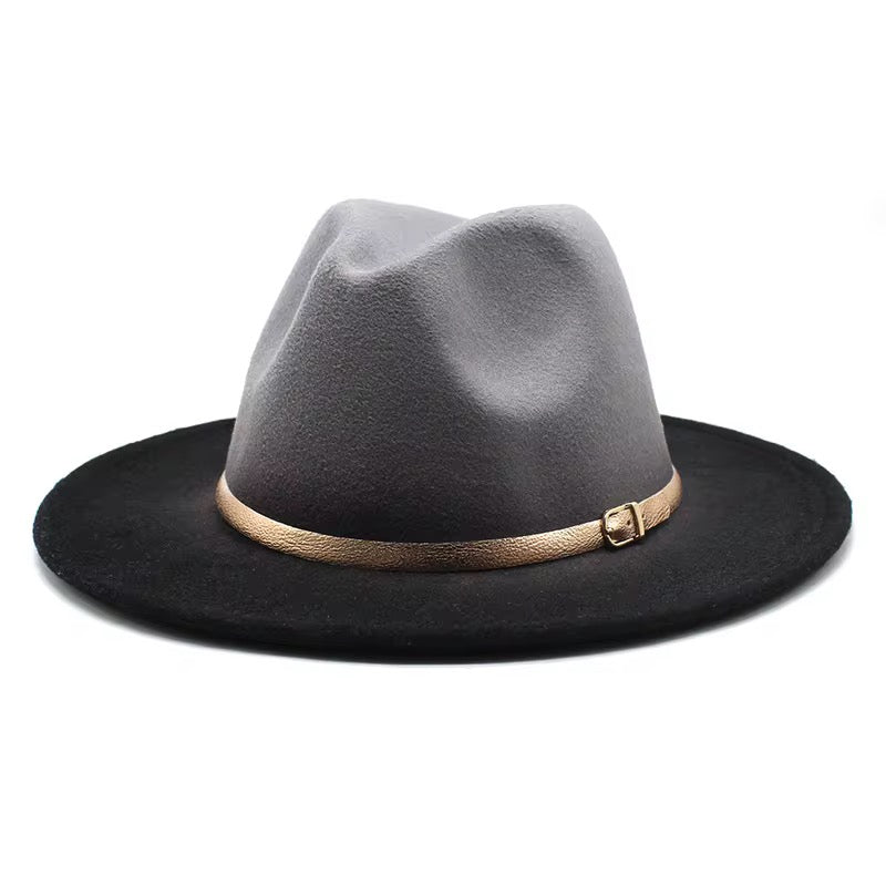 Gradient Fedora Hat-Gray-0