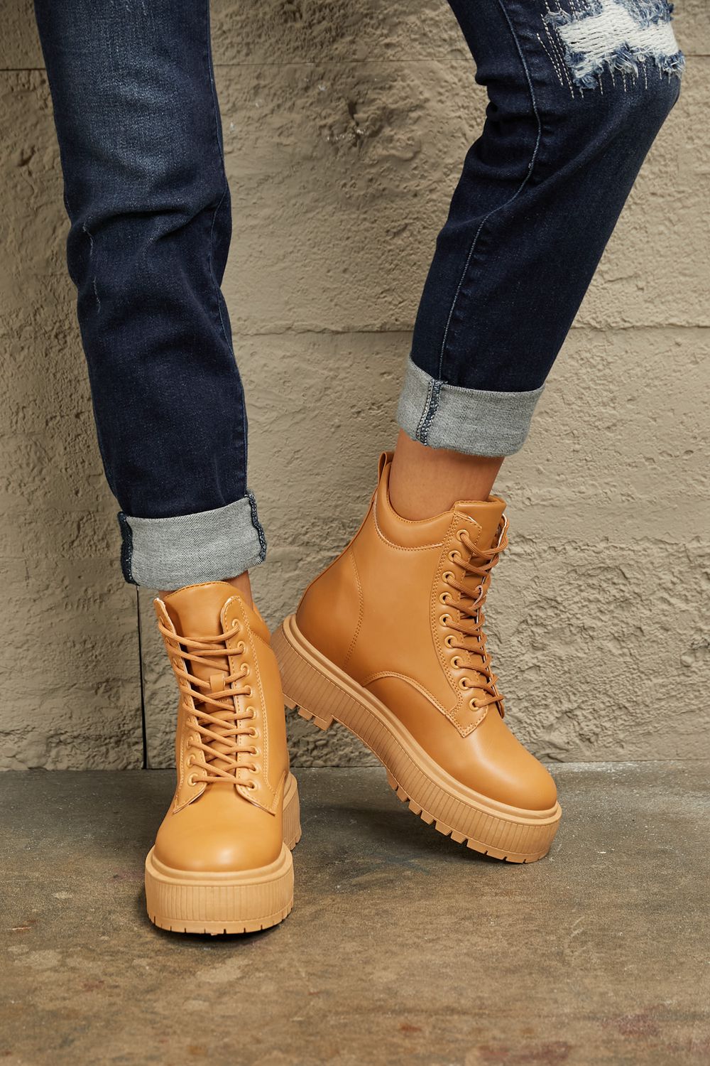 East Lion Corp Platform Combat Boots-0