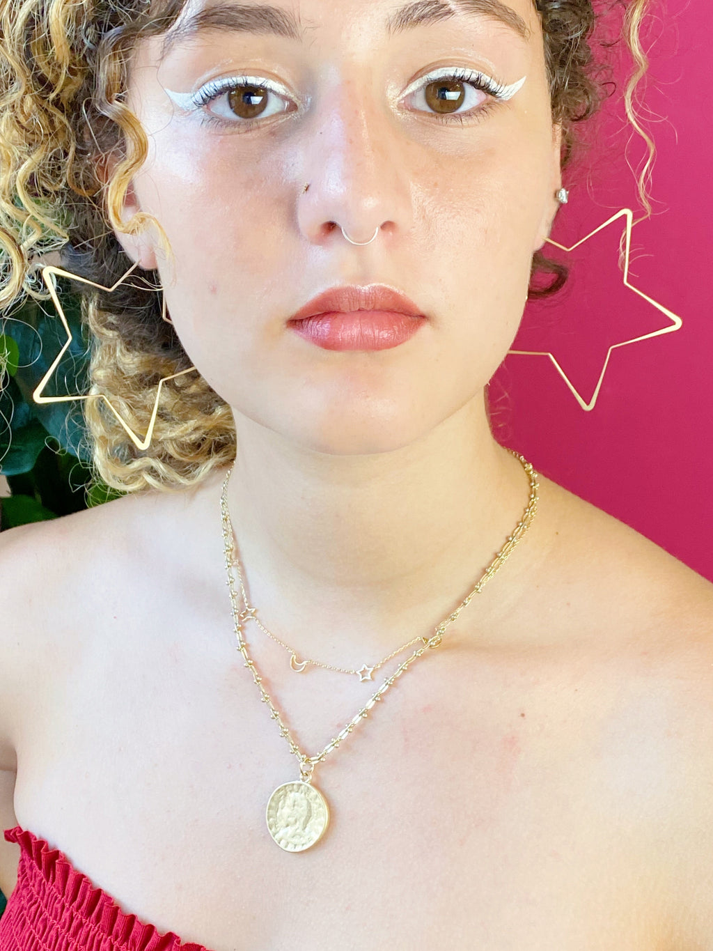 Twinkling Star Hoop Earrings-4