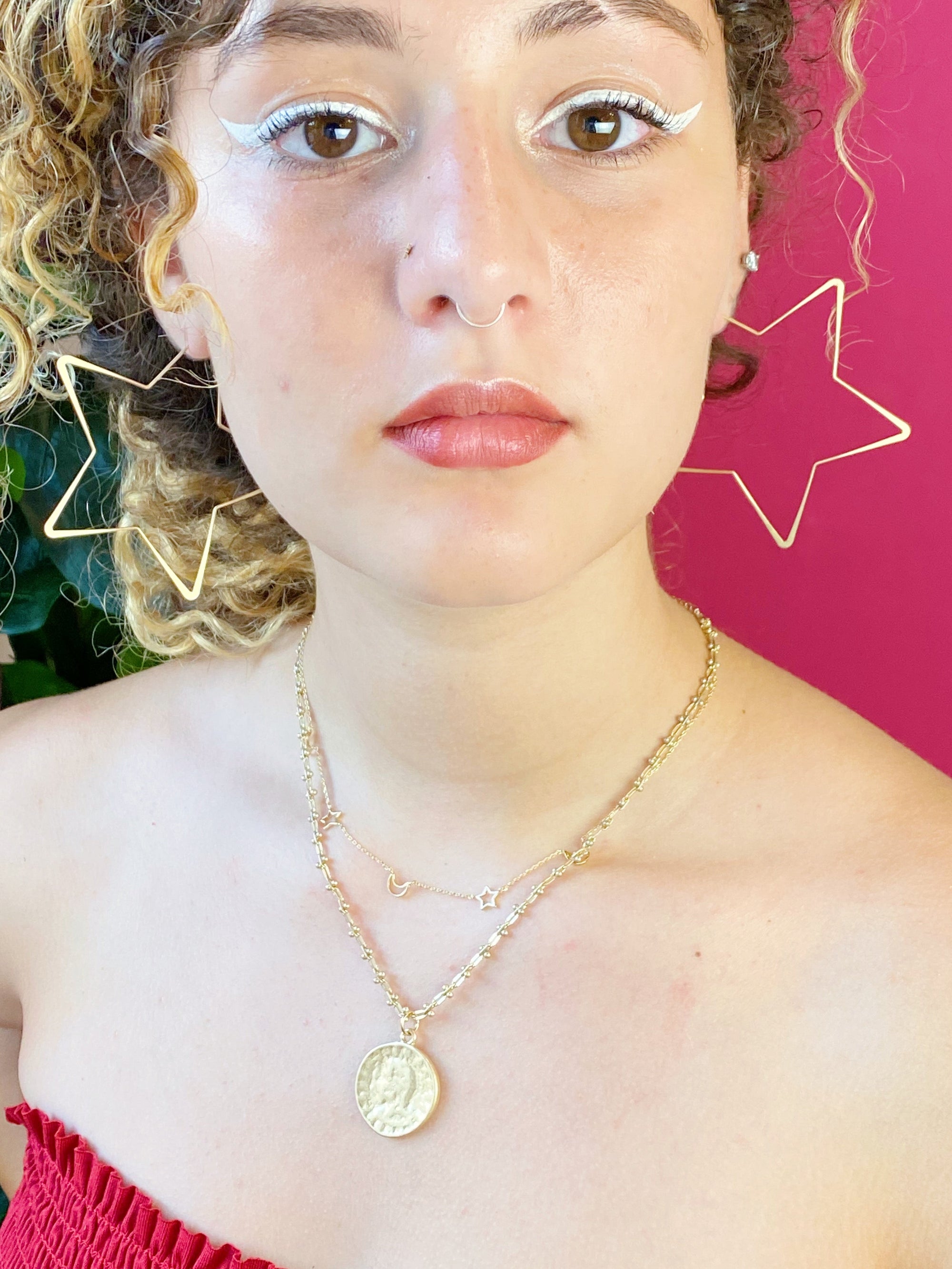 Twinkling Star Hoop Earrings-4