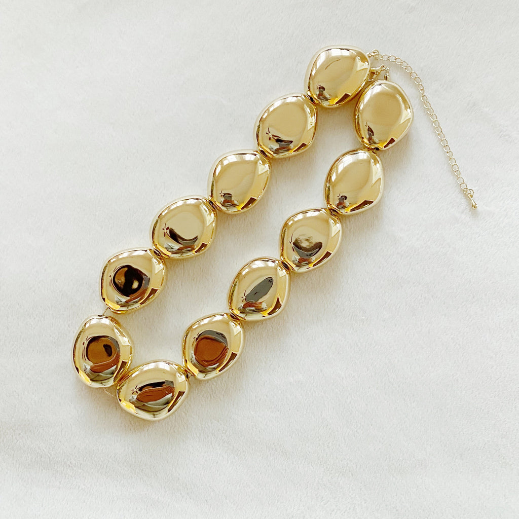 Golden Nugget Statement Necklace-1