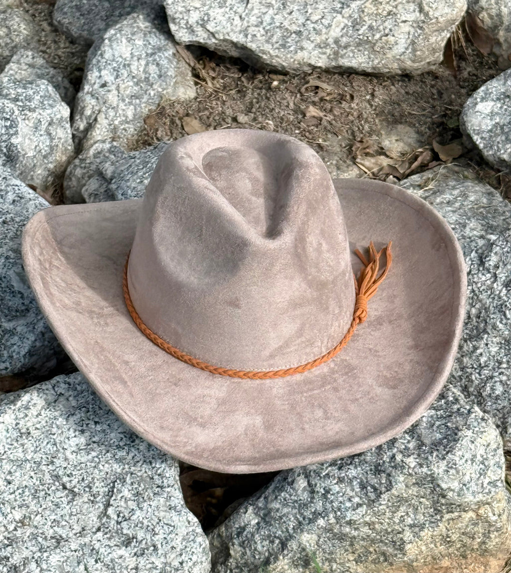 Premium Suede Cowboy Hat - Adjustable Straps Inside, Unisex Design, Size 56-58cm, Western Style, Fashionable & Functional, Shipped in a Box-0