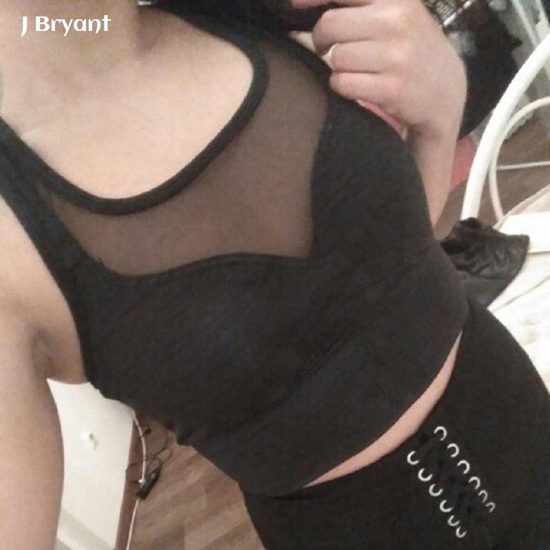Mesh Insert Sports Bra Yoga Top | Stylish Country Girl Activewear for Fitness & Yoga