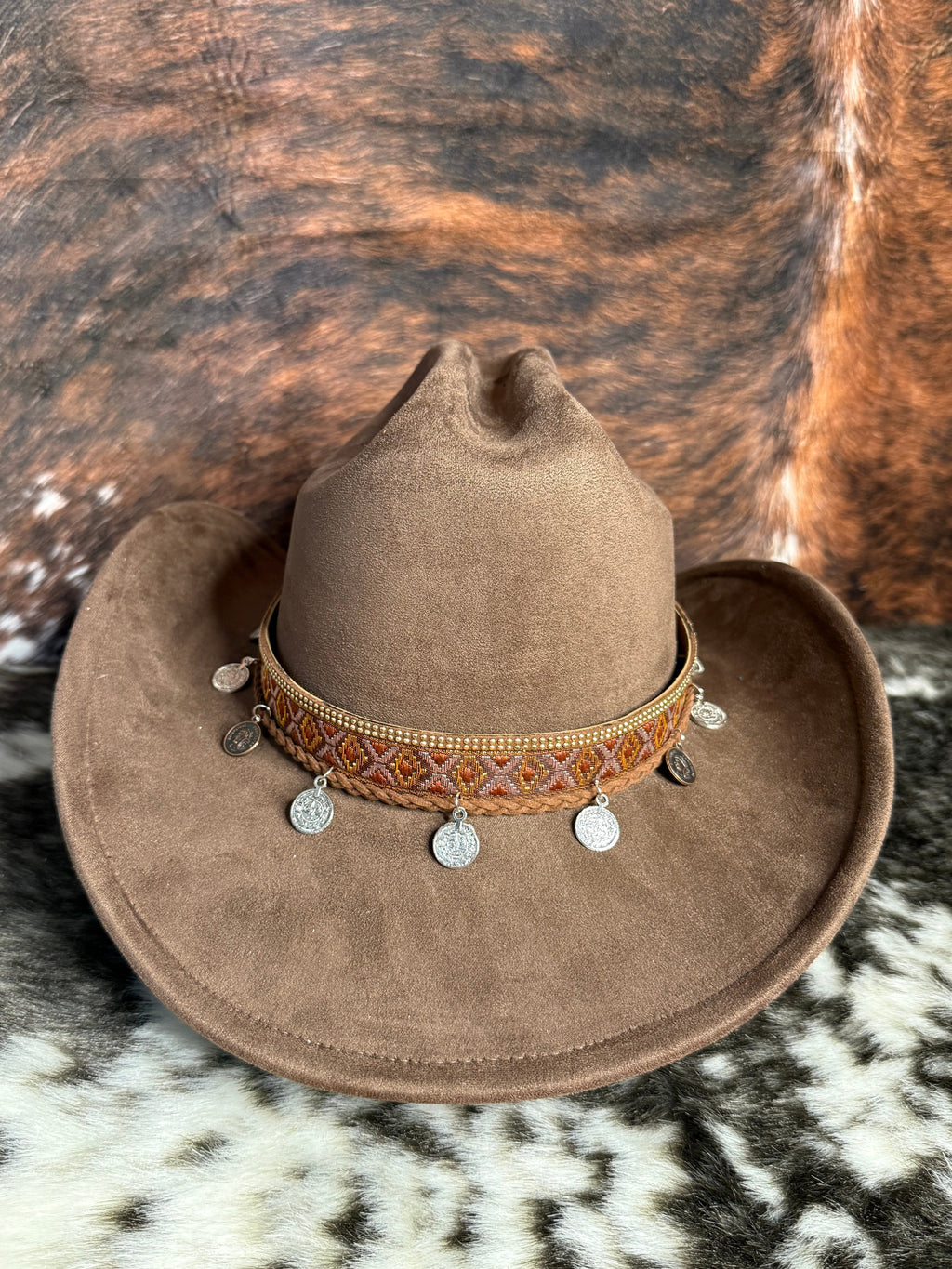 Premium Suede Cowboy Hat - Adjustable Straps Inside, Unisex Design, Size 56-58cm(S-L), Western Style, Great for Burning, Shipped in a Box-0