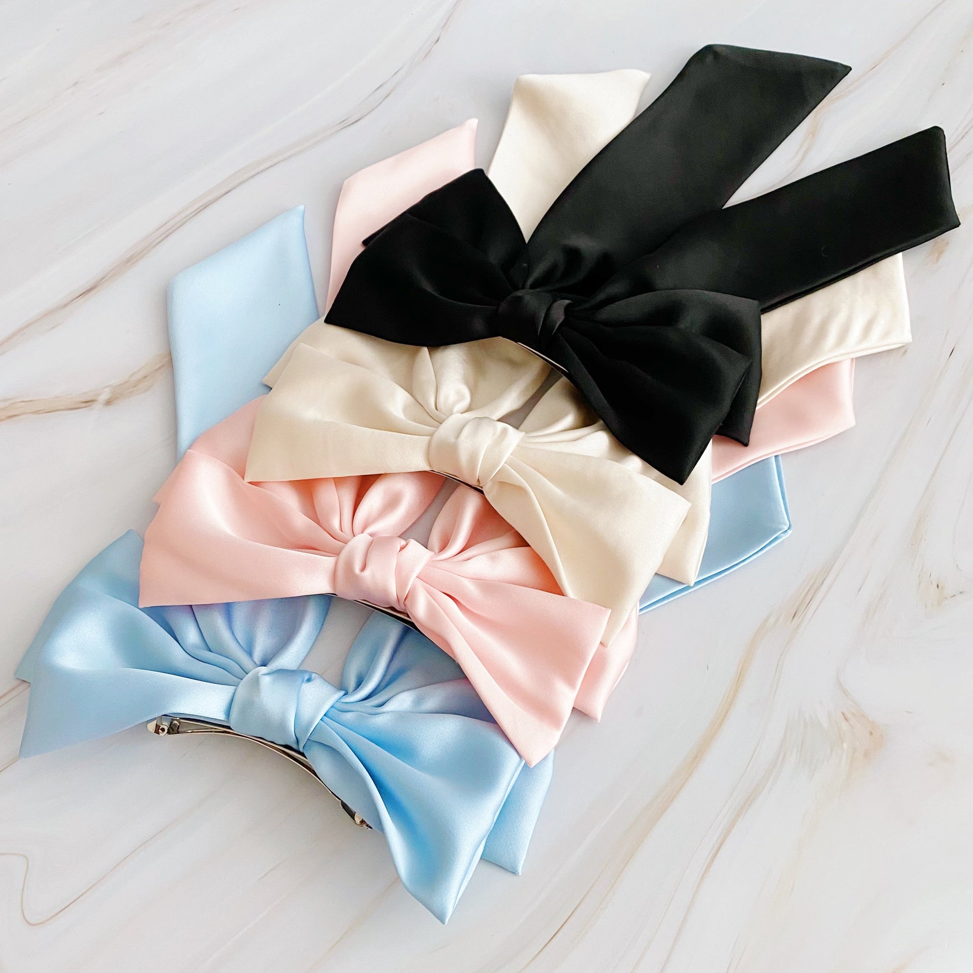 Doubled Satin Bow Hair Clip-3