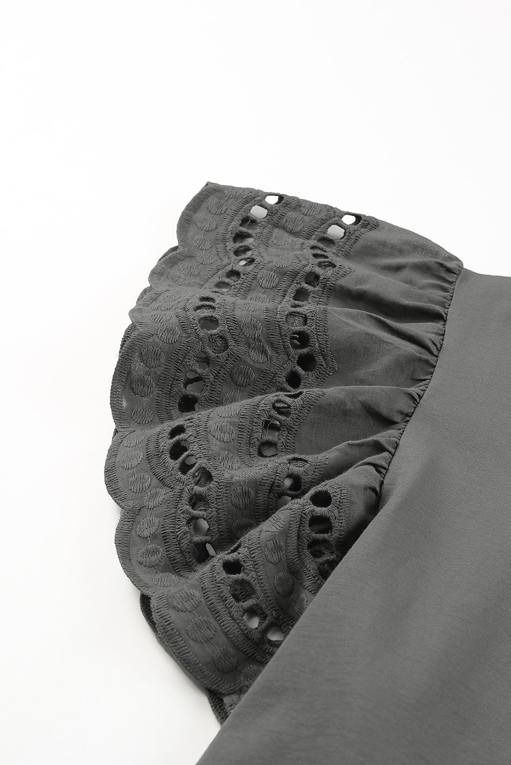 Gray Plus Size Flutter Sleeve Top