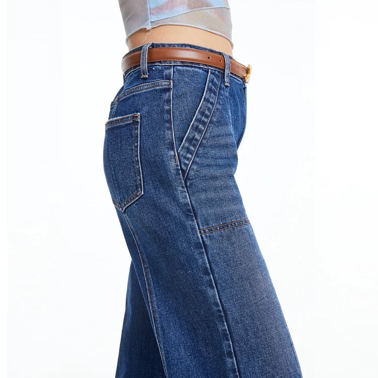 Bayeas Wide Leg Jeans with Finished Hem