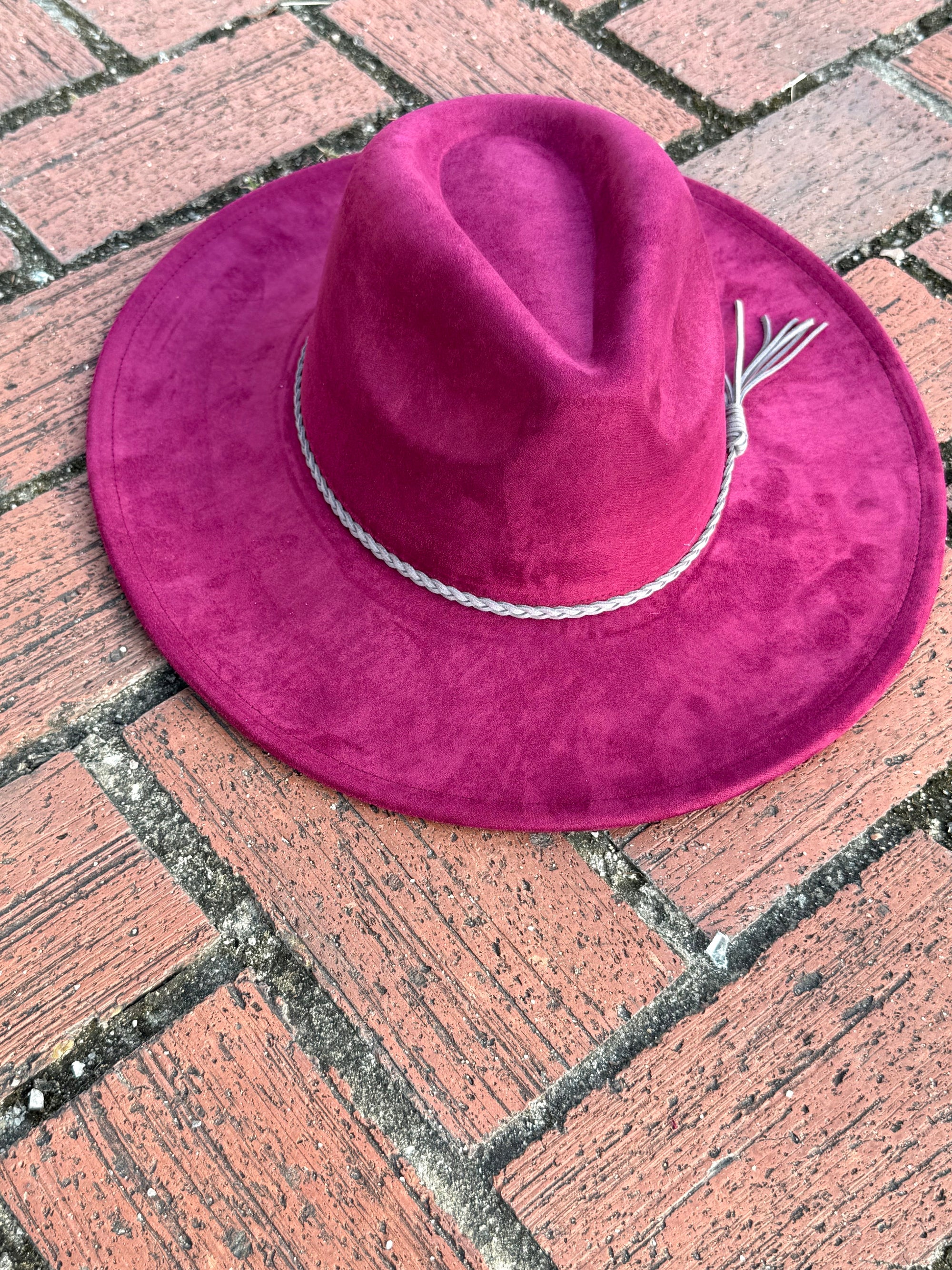 Everyday premium Suede Fedora Hat-Plum-0