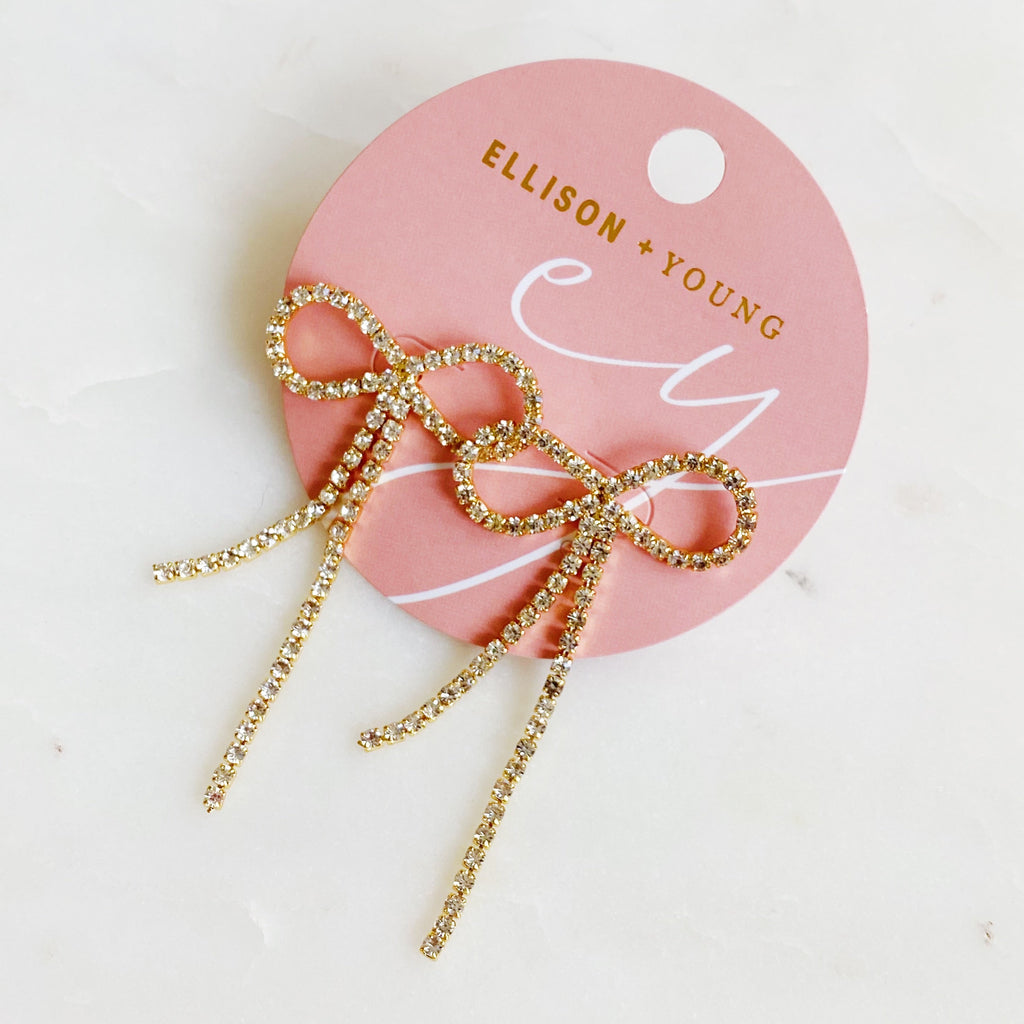 Adorable Shine Bow Earrings-2