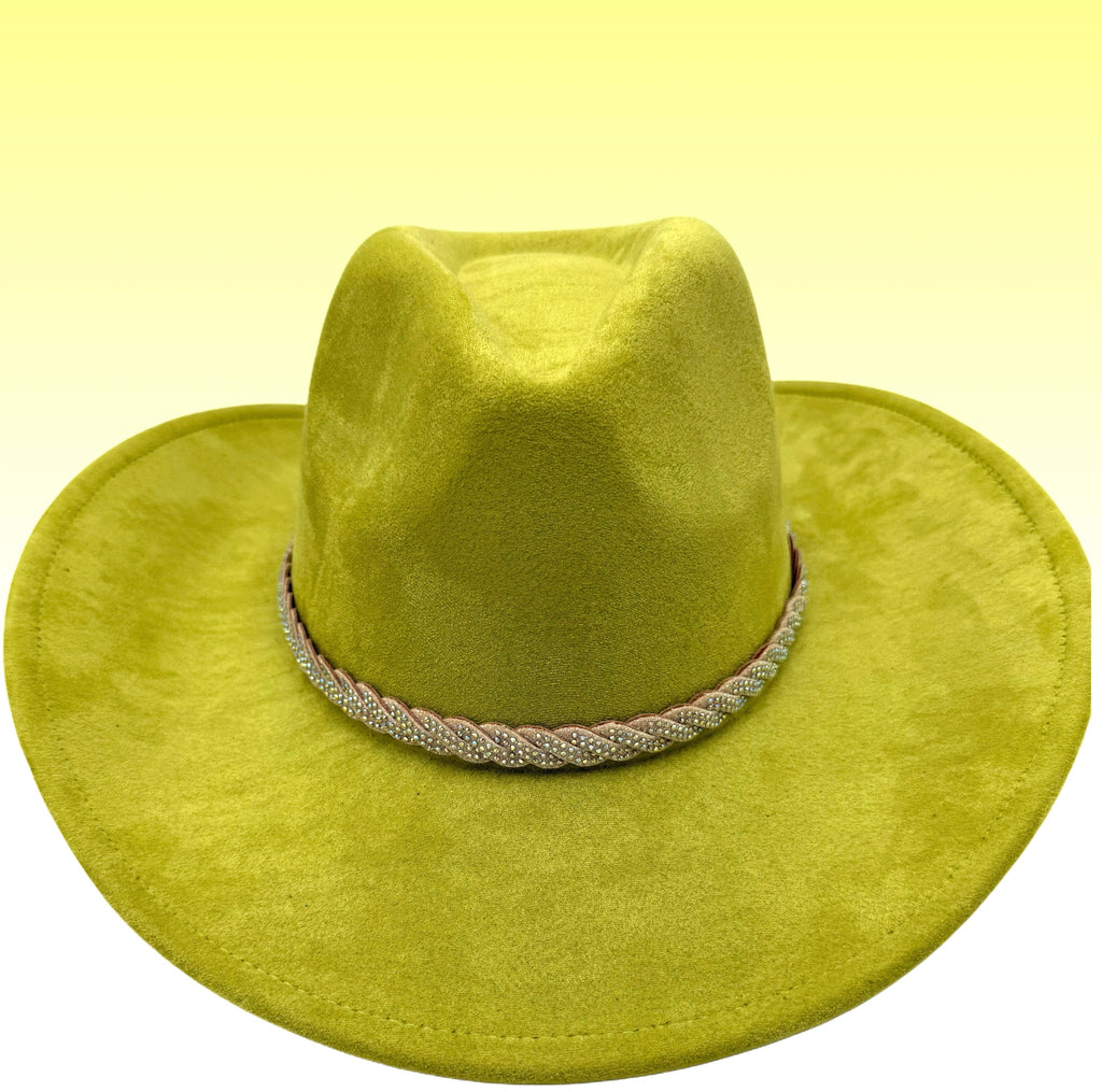 Lime Suede Cowboy Hat-0