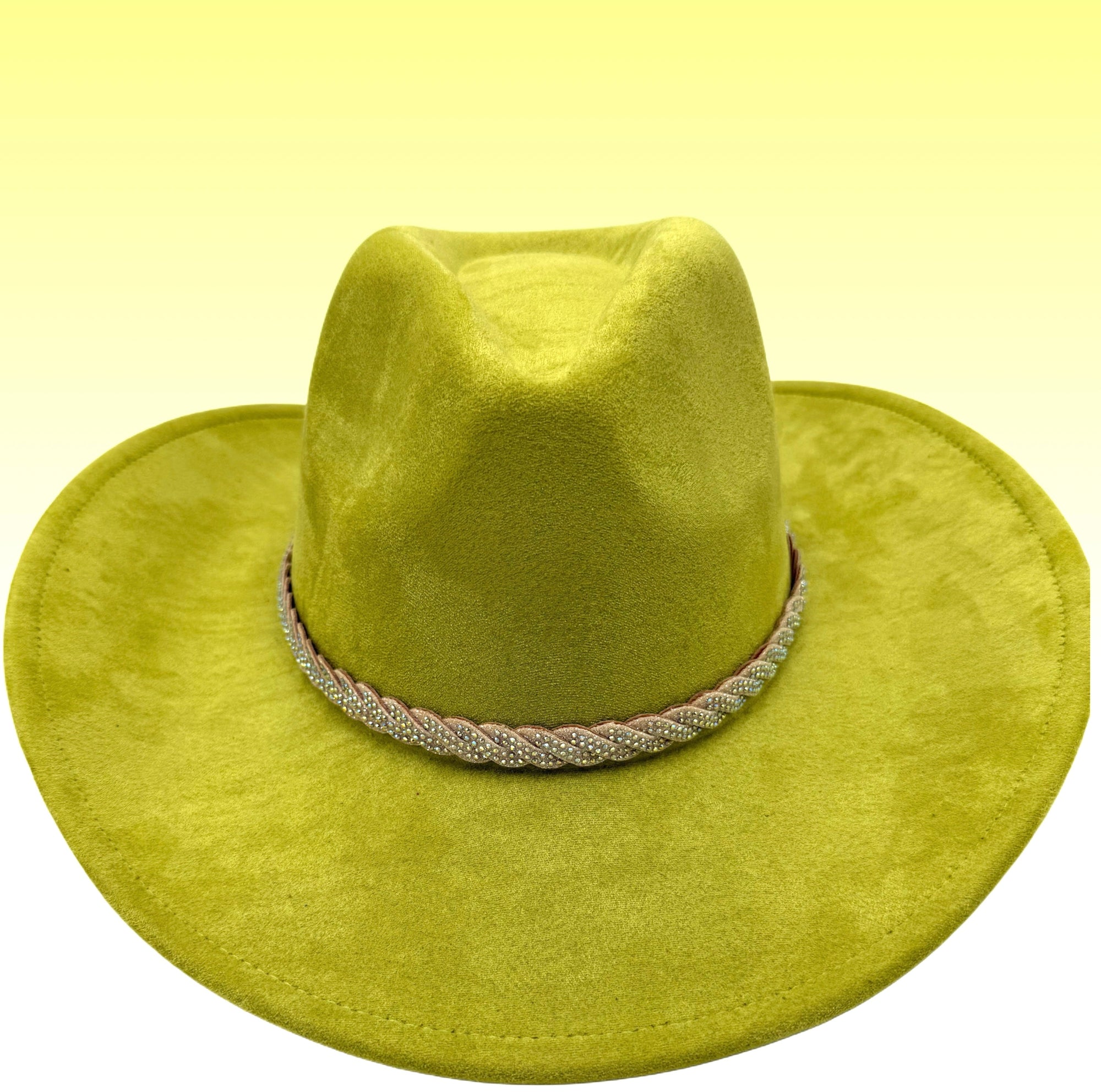 Lime Suede Cowboy Hat-0