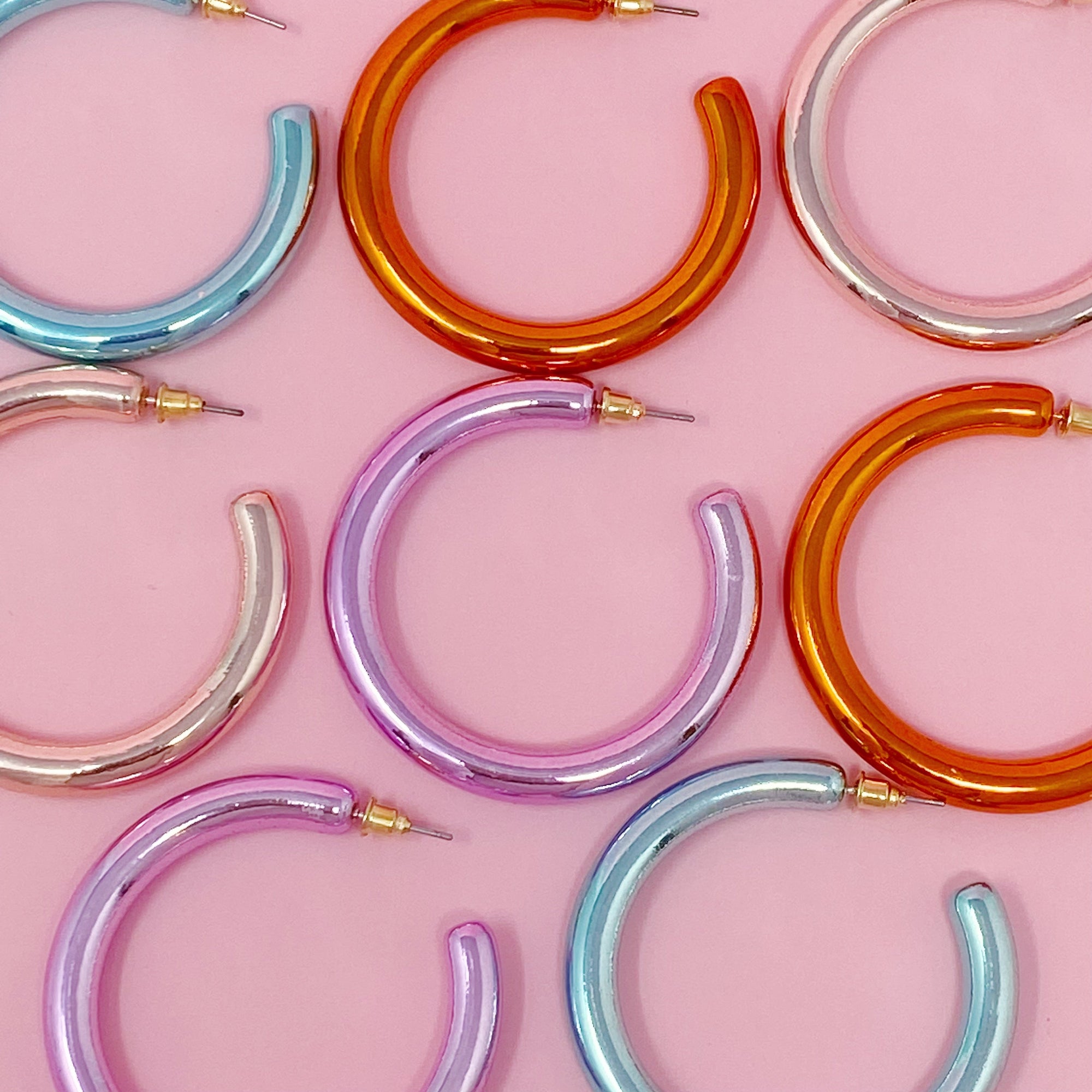 Colored Tube Hoop Earrings-1