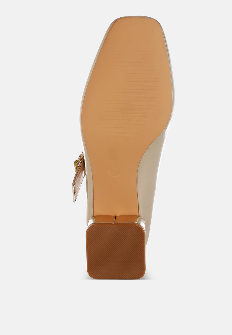 Abeba Diamante Brooch Metallic Mary Jane Pumps-4