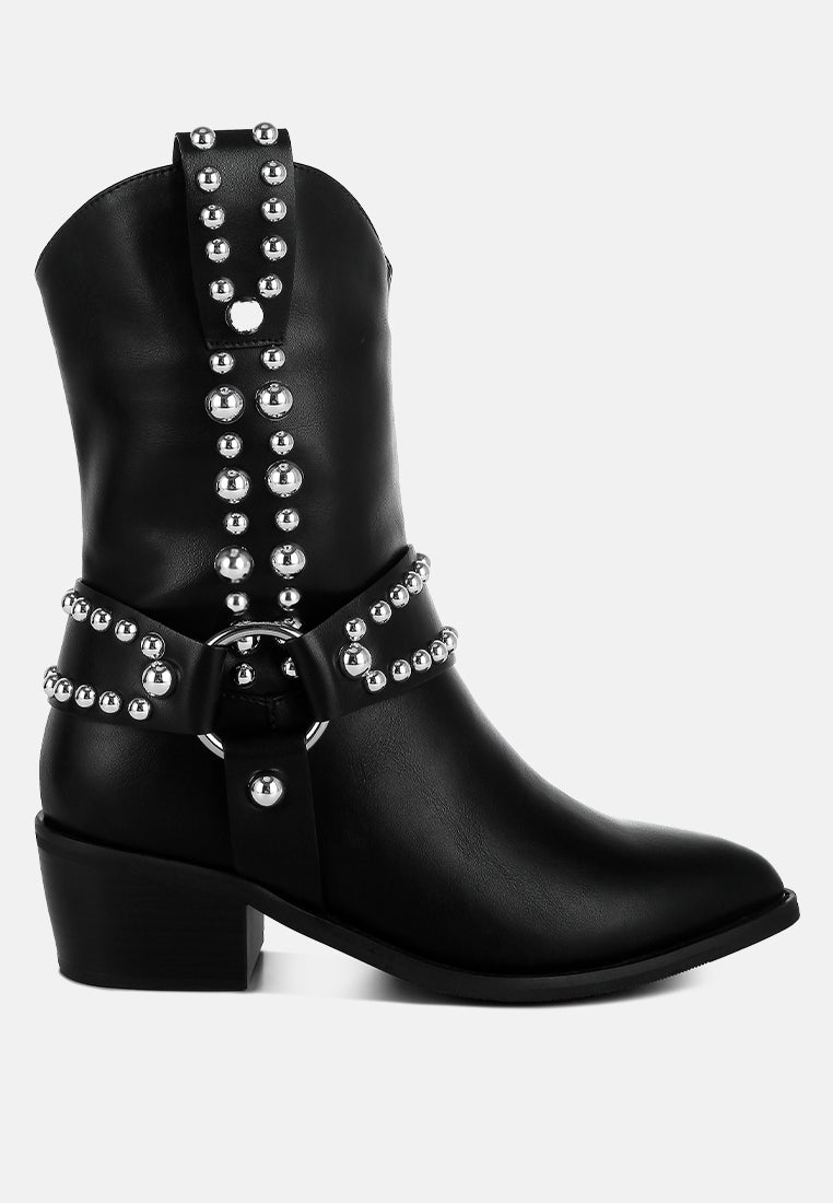 Altair Studded Harness Detail Boots-5