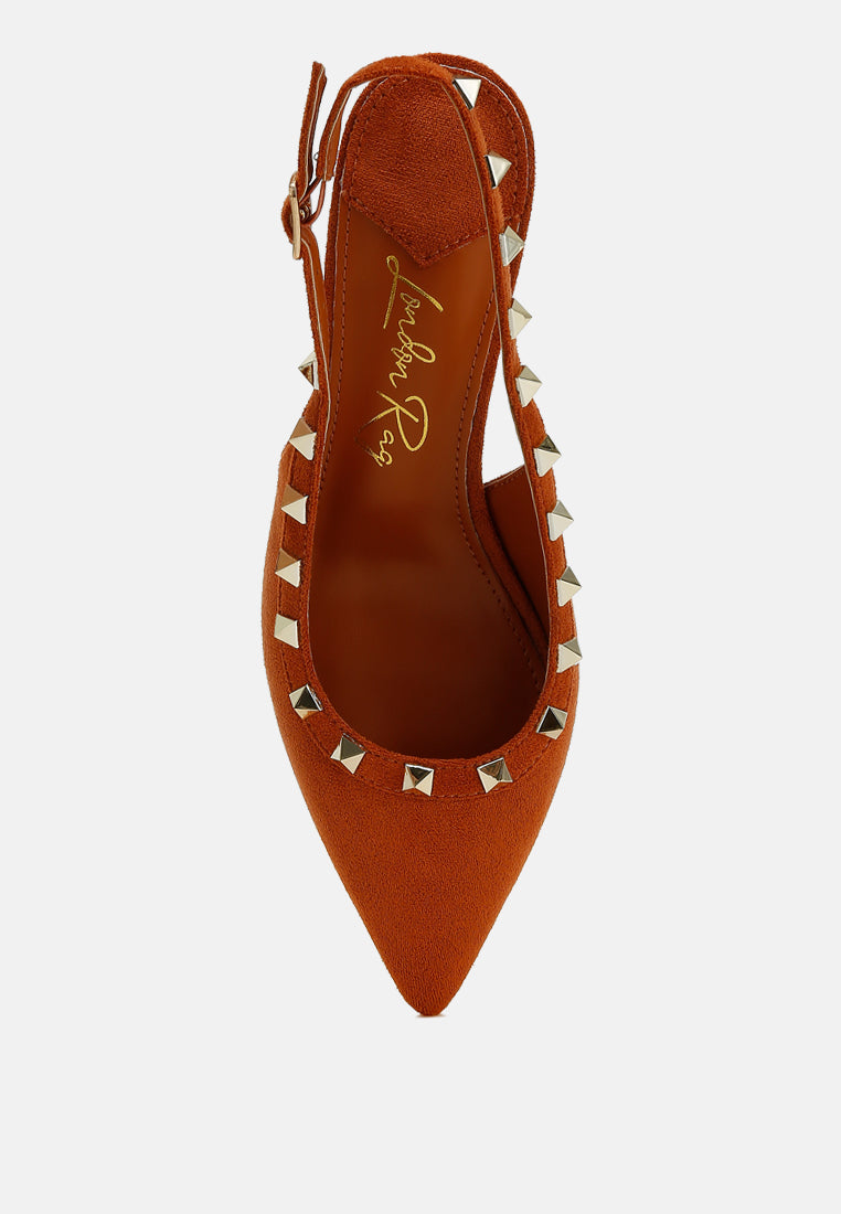 Ameya Stud Emebllished Microfiber Sandals-3