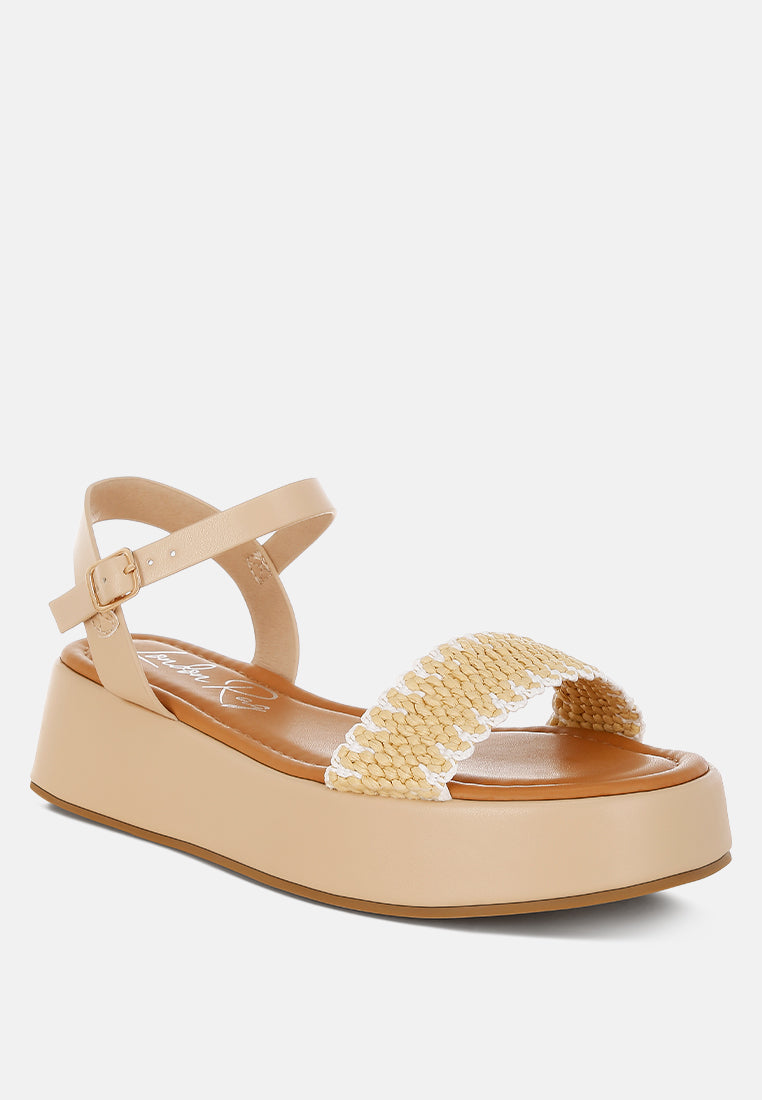 Anglong Raffia Flatform Sandals-2