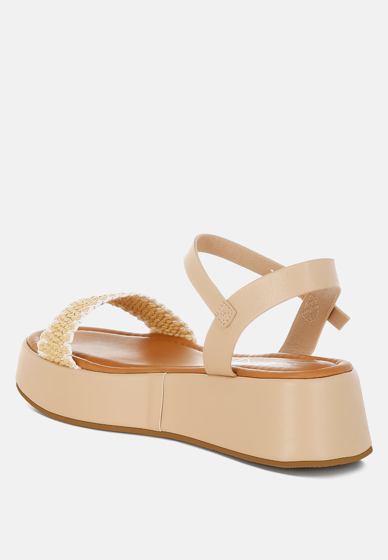 Anglong Raffia Flatform Sandals-3