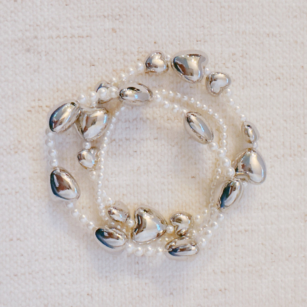 Annie Puffy Hearts Bracelet Set Of 3-4