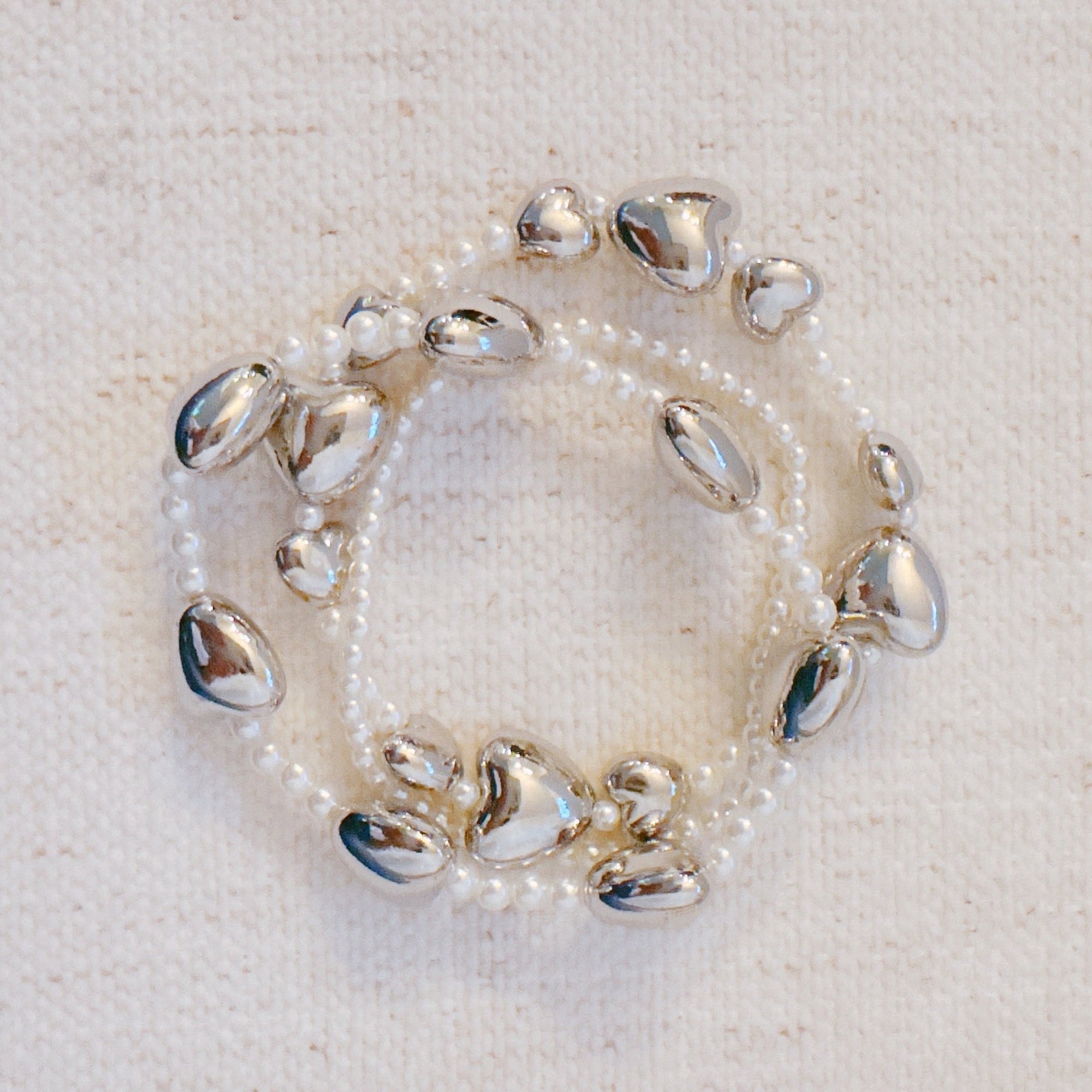 Annie Puffy Hearts Bracelet Set Of 3-4