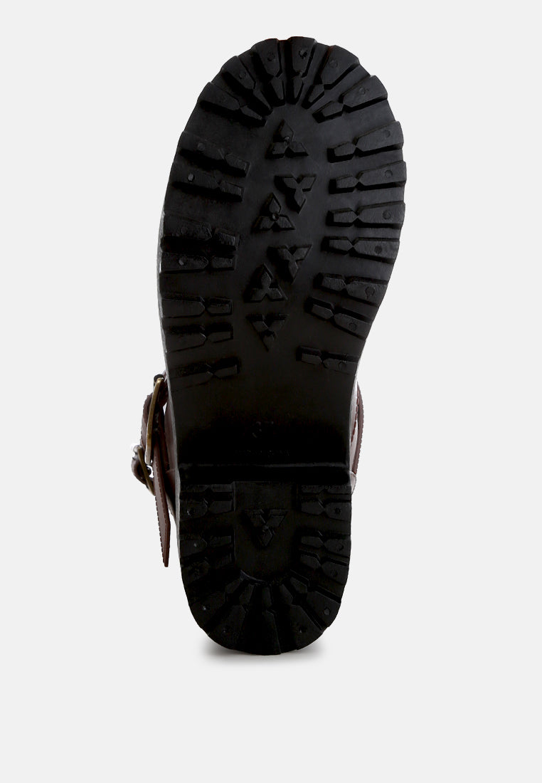 Anong Harness Detail Calf Boots-4