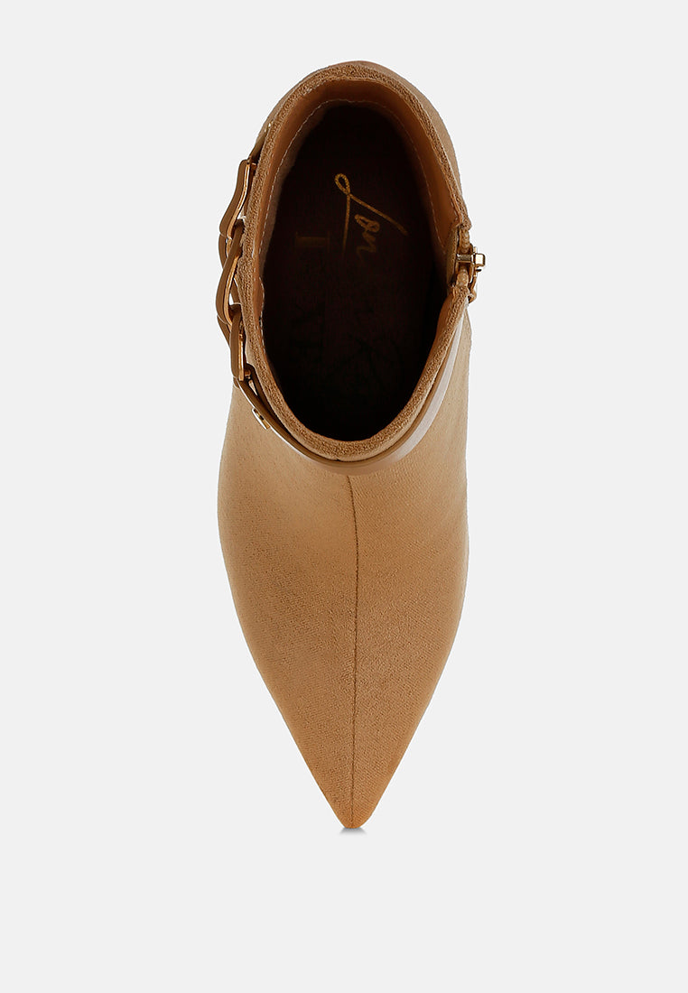 Antares Chain Belt Detail Ankle Boots-3