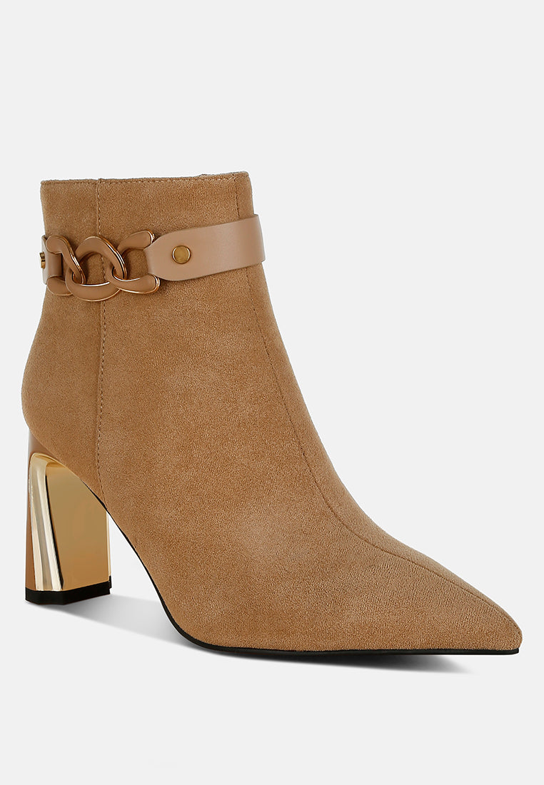 Antares Chain Belt Detail Ankle Boots-1