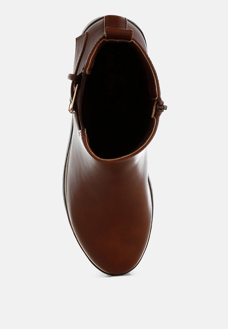 Antorin Chunky Buckle Detail Ankle Boots-3