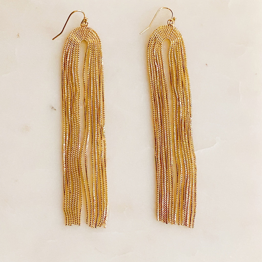 Strands Of Chain Drop Earrings-2