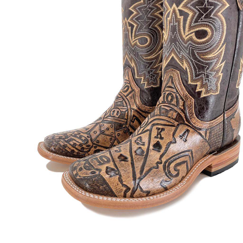 Men's Bulldog Hand Tooled Boots - Royal Flush Rustic