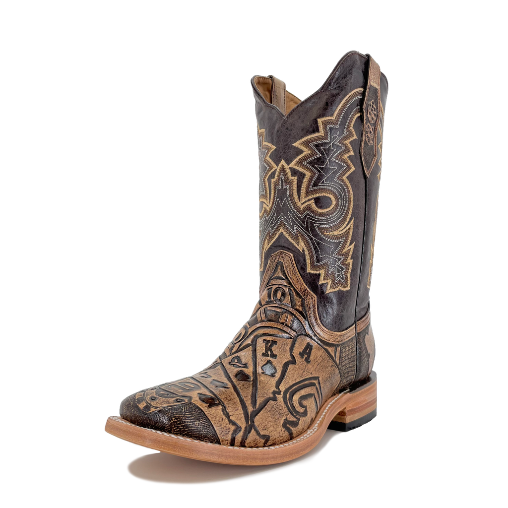 Men's Bulldog Hand Tooled Boots - Royal Flush Rustic