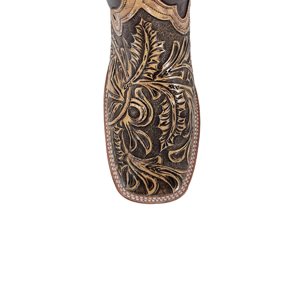 Men Bulldog Hand Tooled Boots - Lone Star Rustic