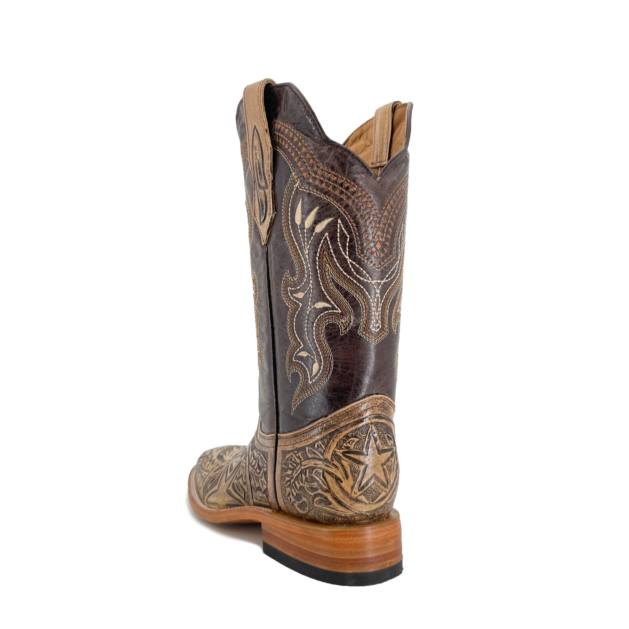 Men Bulldog Hand Tooled Boots - Lone Star Rustic