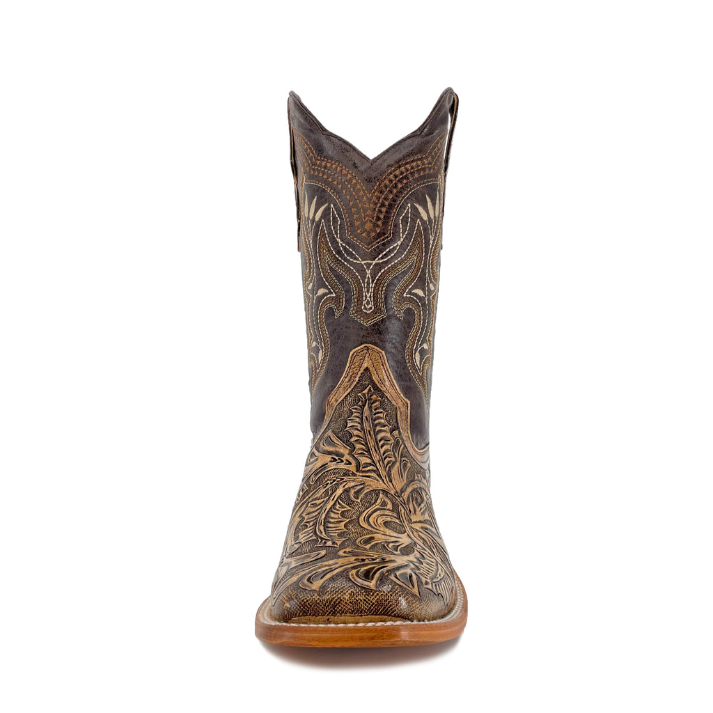 Men Bulldog Hand Tooled Boots - Lone Star Rustic
