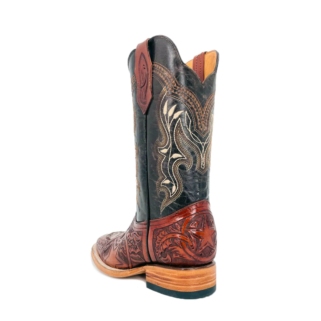 Men Bulldog Hand Tooled Boots - Lone Star Shedron