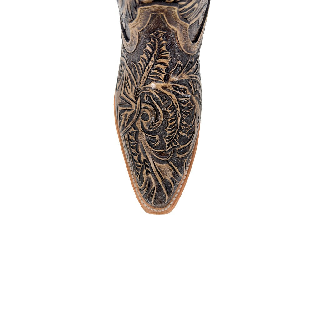 Women's Texan Handtooled Bootie - Lone Star Rustic